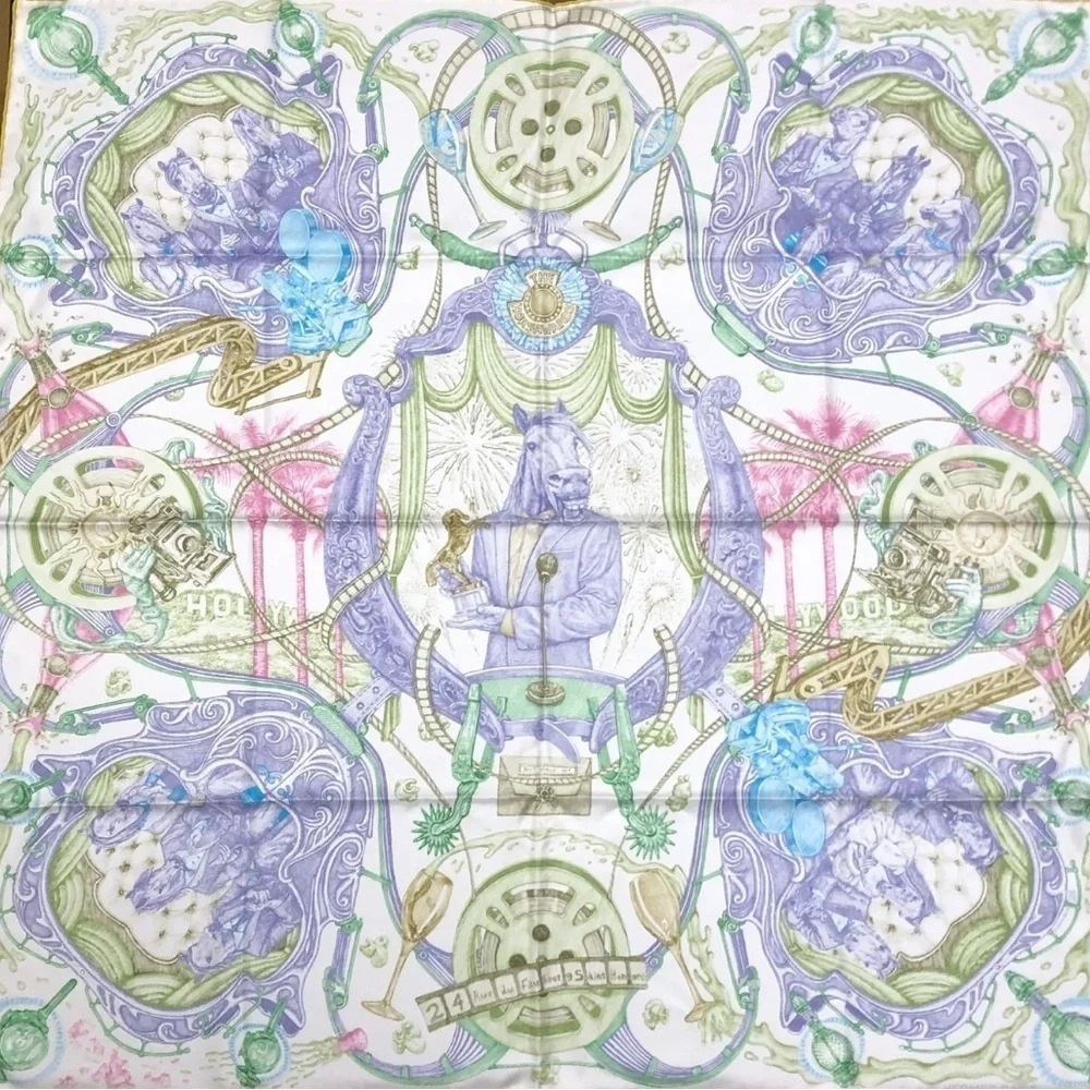 Silk Scarf THE HORSAWARDS 90Carre France with box